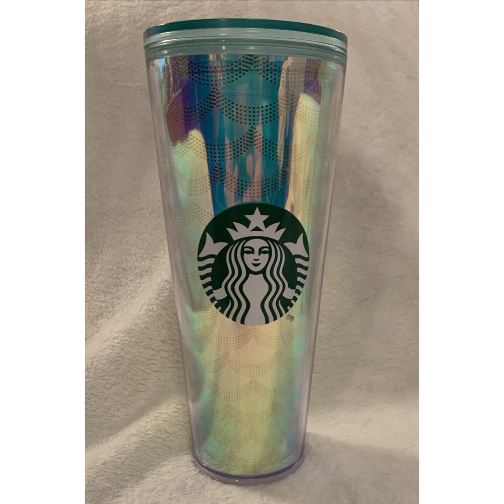 Starbucks Iridescent Mermaid Siren Mirror Scales Venti 24 oz Tumbler No‎ Straw